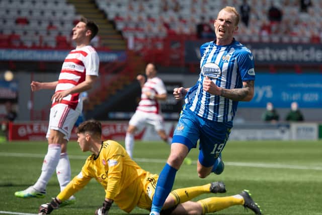 Mitch Pinnock hit a double in the win over Hamilton Accies. Picture: SNS