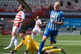 Mitch Pinnock hit a double in the win over Hamilton Accies. Picture: SNS