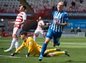 Mitch Pinnock hit a double in the win over Hamilton Accies. Picture: SNS