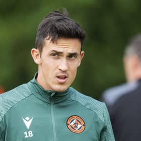 Jamie McGrath pictured during a Dundee United training session after signing on a season long loan from Wigan Athletic. (Photo by Mark Scates / SNS Group)