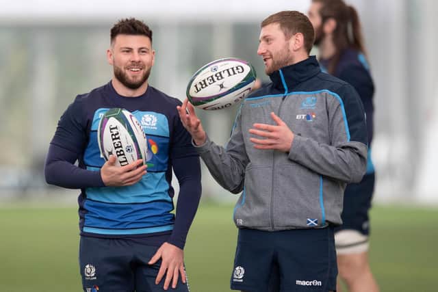 Back in harness: Ali Price, left, is looking forward to linking up again with Finn Russell for Scotland. Picture: Craig Williamson/SNS