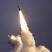 Undated handout file photo issued by the Ministry of Defence of the test firing of a Trident missile.