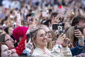 Taylor Swift fans at an Eras Tour concert at Murrayfield Stadium in Edinburgh (Picture: Jane Barlow/PA Wire)