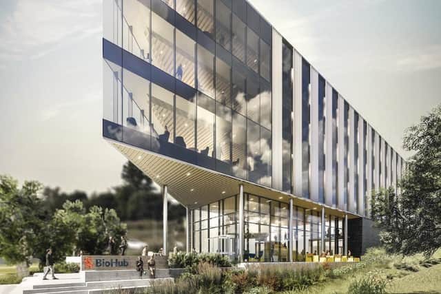 The £40m BioHub will provide laboratory and office space for life sciences businesses.