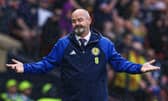 Scotland manager Steve Clarke reacts to the waterlogged scenes at Hampden that resulted in the match against Georgia being delayed by 99 minutes. (Photo by Craig Williamson / SNS Group)