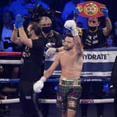 Josh Taylor says the world is his oyster following his victory over Jose Ramirez in Las Vegas. Picture: John Locher/AP