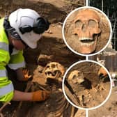A fascinating medieval graveyard of 14th century bodies has been uncovered. PICS: Lisa Ferguson