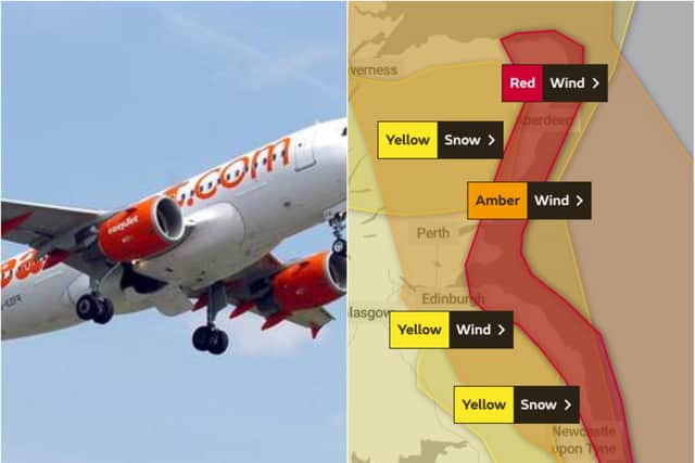 'Smell of vomit everywhere': Passengers left terrified as flight lands in Scotland during red weather warning