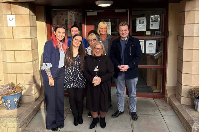 MP Euan Stainbank with staff at Barleystone Care Home