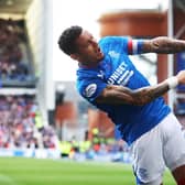 Rangers defender James Tavernier celebrates the 131st goal of his career.