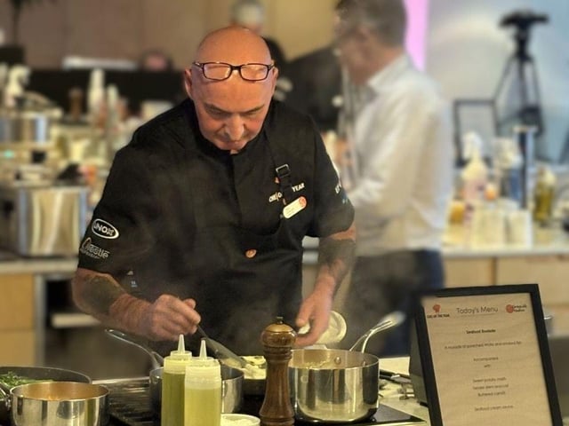 Roy Simpson, Head Chef at HC-One Scotland’s Balfarg Care Home in action in the kitchen