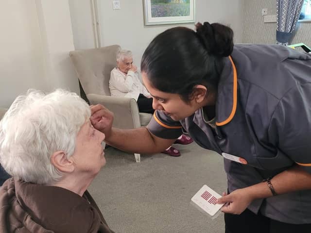 Colleagues and residents at HC-One Scotland’s Victoria Manor Care Home celebrating Indian cultural day