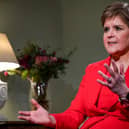 First Minister Nicola Sturgeon speaking with journalist Laura Kuenssberg (unseen), at Bute House, in Edinburgh, during an interview. Picture: Jeff Overs/AFP via Getty Images