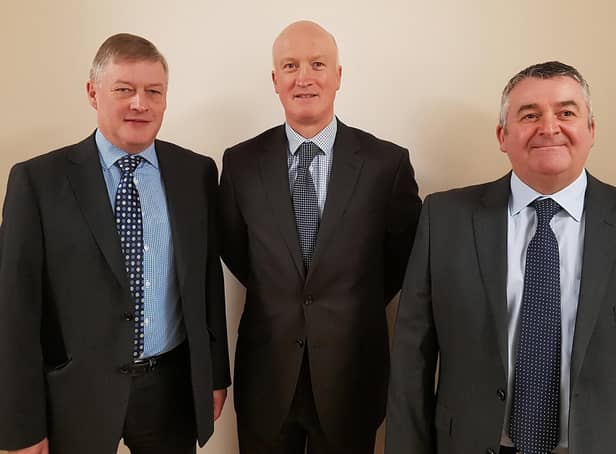 Directors of the group's main subsidiary, Sports and Leisure Management – David Bibby, Martin Bell and Mark Drysdale.