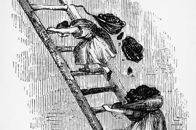 An engraving showing two young girls working in a coal mine in East Scotland, circa 1840 (Picture: Hulton Archive/Getty Images)