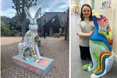 Bancon Group’s Pictish Hare in Scott Skinner Square, Banchory and Isla Jones with her winning Moongazer Leveret.