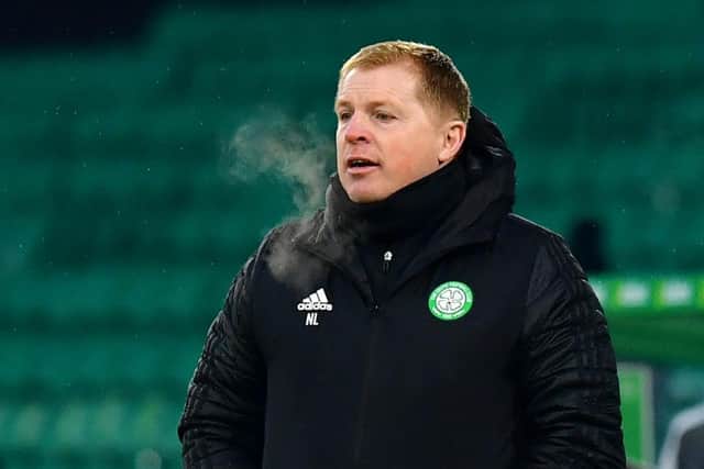 Many of the protesters called for manager Neil Lennon to be sacked.  (Photo by Mark Runnacles/Getty Images)