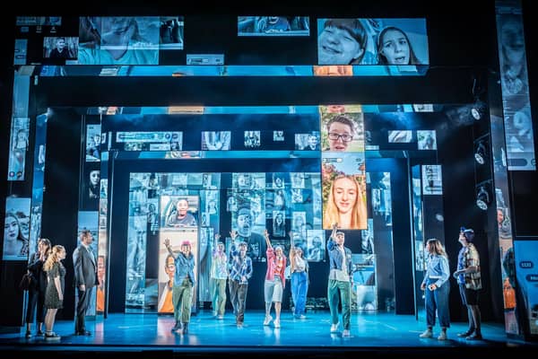 The theatrically thrilling first-half finale delivers a stunning visual image of Evan Hansen’s new viral fame