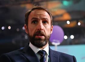 England manager Gareth Southgate pictured during the FIFA World Cup draw for Qatar 2022 at the Doha Exhibition Center. (Photo by Shaun Botterill/Getty Images)