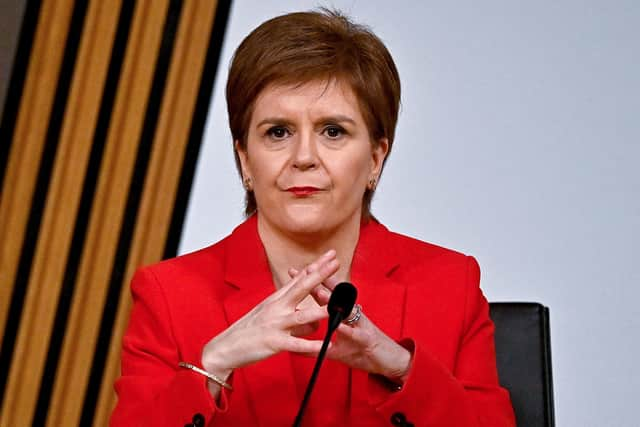 First Minister Nicola Sturgeon at the Alex Salmond Inquiry in March this year. Picture: PA