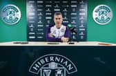 Hibs manager Nick Montgomery faces the media ahead of the weekend match at Motherwell. (Photo by Mark Scates / SNS Group)