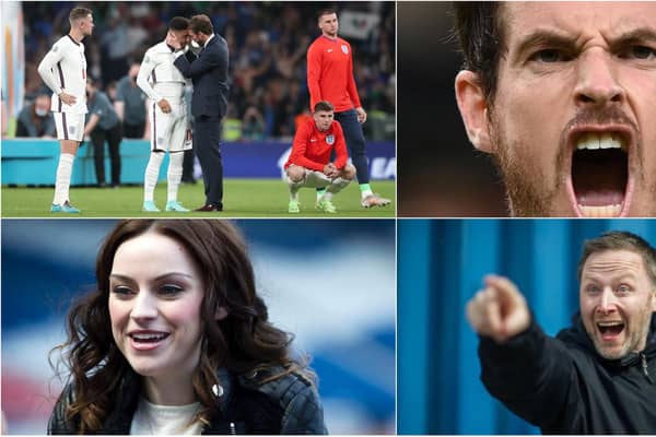 Scots celebrities took to social media in the wake of England's painful Euro 2020 final defeat to Italy