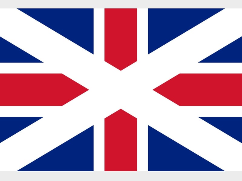 Dated from 1606 to 1707, this flag was the first union flag which shows the Flag of Scotland superior to and overlying the Flag of England.