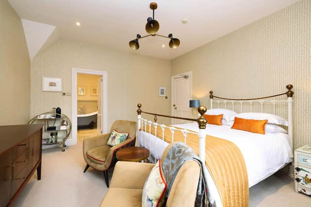 Just one of the home’s ten ensuite bedrooms. Image: Scott Clark Photography