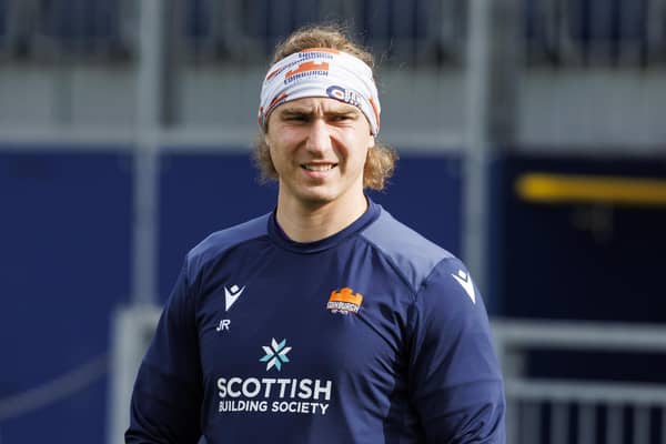 Jamie Ritchie during an Edinburgh Rugby training session at Hive Stadium, on April 17, 2024. (Photo by Mark Scates / SNS Group)