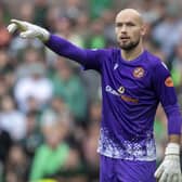 Dundee United's Saku Eriksson in goals during the 9-0 defeat to Celtic at Tannadice. (Photo by Rob Casey / SNS Group)