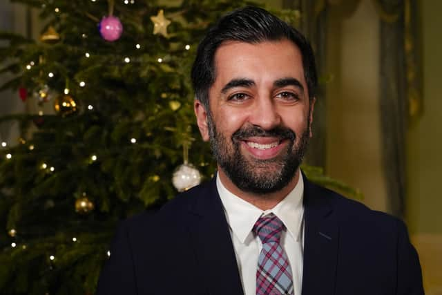 Humza Yousaf pays tribute to volunteers and frontline workers in his first Christmas message as Scotland's First Minister. Picture: Scottish Government/PA Wire