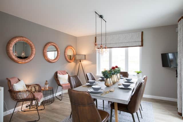 The properties boast contemporary styling, including smart open-plan kitchen and dining spaces