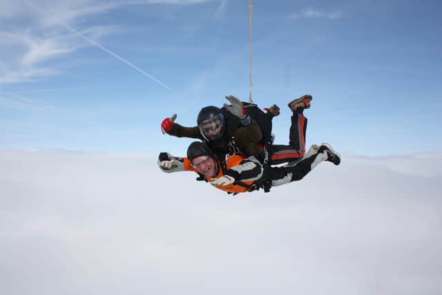 Richard Spencer doing a skydive for Myeloma UK