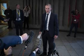 Minister for Health and Social Care Michael Matheson speaks to the media after making a personal statement to the chamber at the Scottish Parliament in Holyrood. Picture: Jane Barlow/PA Wire