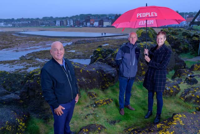 Councillor Norman Hampshire with David Pike and Karin Sode.