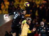Dundee United's Steven Fletcher is a constant threat in the air. (Photo by Sammy Turner / SNS Group)
