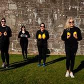 From left to right is Heather Peebles, Caitlin McDonald, Becky Chapple, Kirsty Morrison, Amy Grieve - all five have worked on the campaign together picture: Wullie Marr