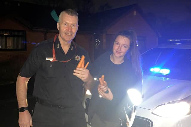 Station Commander Kevin Ketchen, Abby and the carrots