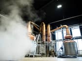 The firms will work with Arbikie to install an onsite wind turbine and electrolyser that will generate green hydrogen - replacing the oil currently used by the distillery to raise steam for the distillation process. Picture: Andy Loudon