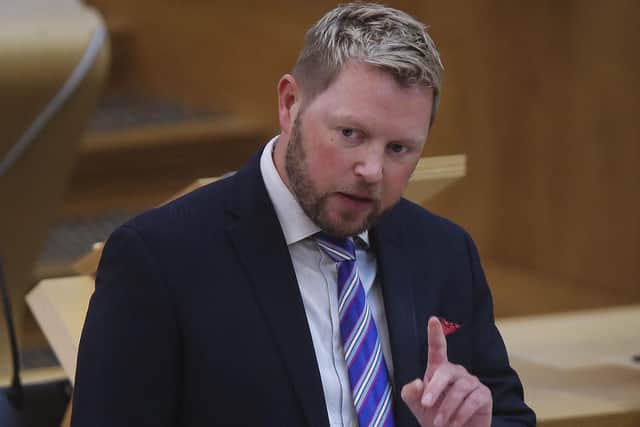 Jamie Greene speaking in the Scottish Parliament. Picture: Fraser Bremner/Daily Mail/PA Wire