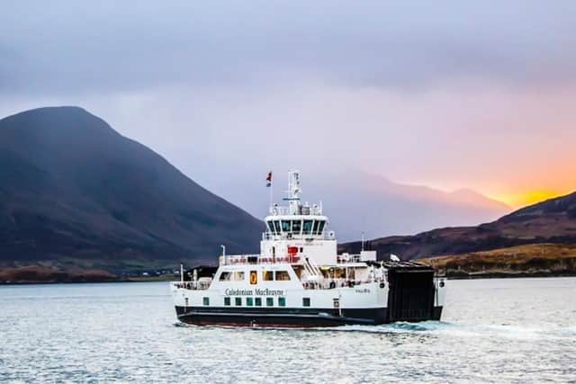 Hallaig, named after a poem by Sorley MacLean, was the first of CalMac's hybrid diesel-electric ferries, built by Ferguson Marine in 2012. (Photo by CalMac)