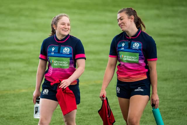 Rachel McLachlan (left) and Louise McMillan come into the Scotland starting line-up for the World Cup qualifier against Spain.
(Photo by Ross Parker / SNS Group)
