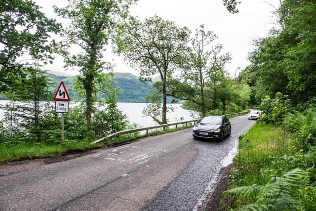 A section of the A82 scheduled for upgrading at Inveruglas beside Loch Lomond. Picture: John Devlin