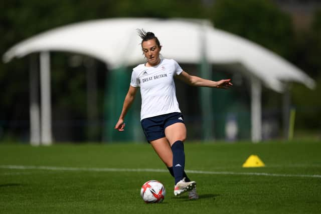 Caroline Weir training with Team GB ahead of the Olympics. Picture: Harriet Lander/Getty Images