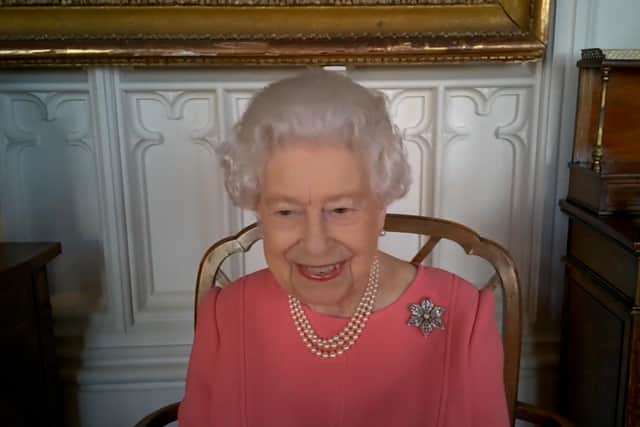The Queen speaking via video call with the four health officials leading the deployment of the COVID-19 vaccination in England, Scotland, Wales and Northern Ireland.