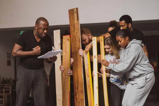 Giles Terera, left, in rehearsals for The Meaning of Zong PIC: Curtis Richard