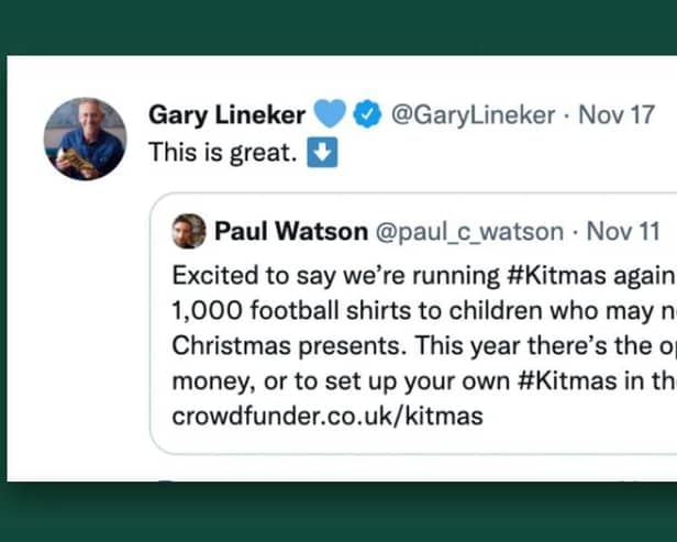 Gary Lineker showing support on X