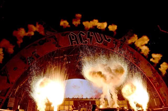 Fireworks begin a 2015 AC/DC gig at Dodger Stadium in 2015 (Picture: Kevin Winter/Getty Images)