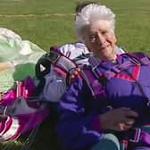 Clare Nowland reacts following a skydive in Canberra, Australia, in 2008. Nowland, now 95, was in critical condition Friday, two days after being Tasered by police