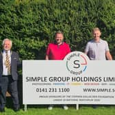 Winner Ruben Lindsay shows off the trophy after his win in the Stephen Gallacher Foundation National Matchplay at Castle Park. The Ayr Belleisle player is pictured with, from left, East Lothina Lord Provost John McMillan, Grant Maher, the sponsor from Simple Group Holding Ltd, and Stephen Gallacher